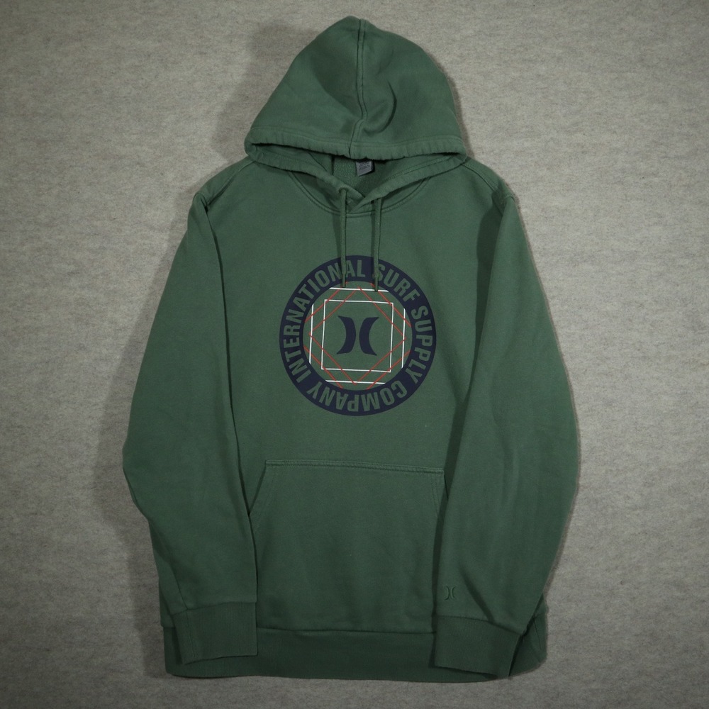 Hurley Mens XL Green International Surf Supply Graphic Hoodie Pullover Fleece